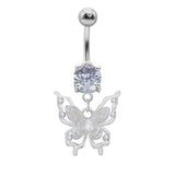 DAIIIBABYYY  -  Dream Blue Star Dangle Navel Ring Butterfly Moon Belly Button Ring Big CZ Punk Navel Piercing Ombligo Body Jewelry