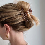DAIIIBABYYY  -  8.8cm Medium Size Hair Claw Hairclip with Squares Headwear Accessories for Girls  Wave Shaped Euro-American Style INS