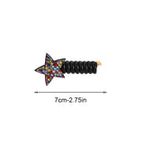Daiiibabyyy  5 pieces of new water diamond star hair tie phone cord hair band for little girl, five-pointed star hair accessory.