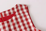 DAIIIBABYYY  -  Atmosphere Contrasting Color Checkered Lace Up Waist Cinched Sleeveless Dress