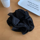 Daiiibabyyy  Summer new large pleated hair tie cream colored checkered multi layered hair tie coiled hair ponytail hair flower