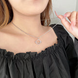 DAIIIBABYYY  -  Fashion Hollow Saturn Planet Pendant Necklace Star Universe Charm Metal Chain Silver Color Women Kpop Jewelry
