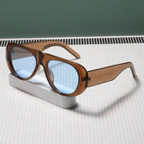 DAIIIBABYYY  -  Retro Large Sunglasses for Women Fashionable Wide Legs New Large Frame Sunglasses Gradient Color Personalized Glasses Goggles