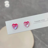 DAIIIBABYYY  -  Fashion Sweet Macaron Candy Colorful Heart Stud Earrings Women Y2K Korean Fashion Girls Party Earring Jewelry Wholesale