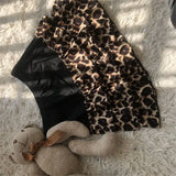 DAIIIBABYYY  -  Japanese Y2K Lolita Summer New Spliced Elasticized High-waisted Printing Leopard Fashion Folds Slim Casual Cake Skirts