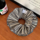 Daiiibabyyy  Women's Scrunchies Sweeet Style Ties Striped Large Intestine Hair Ties Bun Hairstyle Fashionable And Simple Rubber Band Woman