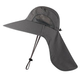 Daiiibabyyy Outdoor Fisherman Hat for Men Women Summer Quick Drying Neck Protection Visor Cap Anti UV Breathable Fishing Safari Hat