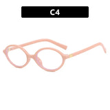Daiiibabyyy  Oval Small Frame Retro Female Korean Plain Glasses Anti-blue Light Eyeglasses Eye Protection Ladies Optical Spectacle Eyeglass