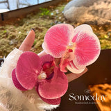 DAIIIBABYYY  -  Sweet Orchid Flower Hairpin Girl Women Summer Seaside Vacation Headwear Duckbill Clip Bohemian Hair Accessories