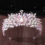 Daiiibabyyy  Luxury Peacock Crystal Rhinestone Tiaras Party Pageant Wedding Crowns Headbands Costume Hair Dress Jewelry Accessories