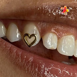 Daiiibabyyy  Hollowed-Out Heart-Shaped Gold Teeth Jewelry, Trendy Dental Accessory, Christmas Bestseller, Hip-Hop Dental Braces