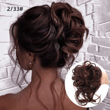 Daiiibabyyy  Synthetic Hair Bun Chignon Messy Curly Hair Band Elastic Scrunchy False Hair Pieces For Women Hairpins Black Brown