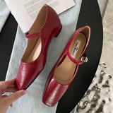 Daiiibabyyy 2024 Spring New Women Mary Jane Shoes Fashion Round Toe Shallow Slip On Ladies Flat Shoes Soft Sole Outdoor Dress Ballerina