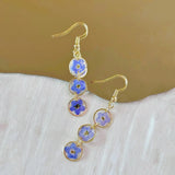 Daiiibabyyy  Blue Forget Me Not Flower Tassel Earrings Handmade Eternal Flower Earring Jewelry Mother's Day Valentine's Day Gifts