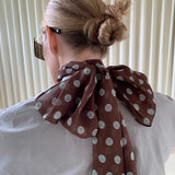 DAIIIBABYYY  -  185*24cm Chiffon Polka Dot Long Scarf Lightweight Neck Scarf For Women Summer Sun Protection Scarf Ribbon Headband Choker scarf