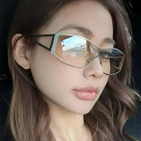 Daiiibabyyy  New Vintage Sunglasses Women Men Fashion Y2K Brand Designer Black Gradient Sun Glasses Steampunk Glasses Shades Glasses Eyewear