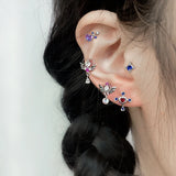 DAIIIBABYYY  -  1piece Helix Piercing Earring Stud Traugs Sleeper CZ Earring Angle Wing Korea Conch Piercing Screw Y2k  Body Jewelry Decoration