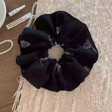 Daiiibabyyy  Elegant Ballet Satin Surface Wide Scrunchie Hair Band For Women Girls Sweet Hair Ornament Rubber Band Fashion Hair Accessories