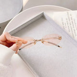 Daiiibabyyy  Korean Fashion Style Sun Glasses for Women Oval Shape Rimless Designer Sunglasses Women Campus Style Female Sunglass