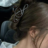 Daiiibabyyy  Retro Musical Note Large Hair Claw Clips Simple Fashion Coffee Color Korean Hairpin Headwear Accessories for Women Girls