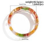 Daiiibabyyy  Bohemian Acrylic Bangle Resin Dried Daisy Natural Dried Flower Bracelet Wide Europe American Style Big Cuff Bangle Women