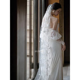 Daiiibabyyy  White Light Luxury Stain Appliques Wedding Dresses Elegant Strapless Off The Shoulder Bride Dress Sexy Mermaid Vestidos De Novia
