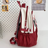 Daiiibabyyy  New Design Nylon School Bag Red Color Large Capacity Backpack Multifunctional Shoulder Bag