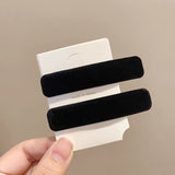 DAIIIBABYYY  -  2pc/set Elegant Solid Velvet BB Hair side Clips Hairpin for Girls Women Kids Childs Gift Hair Accessories Party Holiday Ornamen