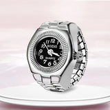 DAIIIBABYYY  -  Kids Cute Cartoon Number Watch Finger Rings Mini Clock Watches Elastic Strap Ring Women Men Funny anillos Jewelry Gift