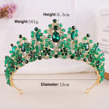 Daiiibabyyy  Handmade Pink Purple Crystal Beads Bridal Tiara Rhinestone Pageant Crowns Diadem Headpiece Wedding Hair Dress Accessories