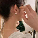 Daiiibabyyy Silver Plated Star Earrings for Women Girl Birthday Gift Jewelry Dropshipping Wholesale