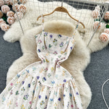 DAIIIBABYYY  -  Vintage Elegant loose Square Collar sweet slip Dress A-line Casual Women Fashion Summer Spring Dresses