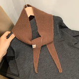 Daiiibabyyy  Sophie Scarf Niche Design 100% Wool Scarf Female Atmosphere Versatile Scarf Lazy  French Neck Scarf Tide Streetwear Scarves