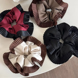 DAIIIBABYYY  -  Pleated edge head flower drape cloth ring satin large intestine ring textured hair band high-end headgear hair accessories new