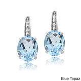 Daiiibabyyy New 925 Sterling Silver Earrings Colorful Gemstone Amethyst 18k Gold Ear Buckle For Woman Charm Jewelry Gift
