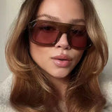 Daiiibabyyy  Fashion Oversized Women Sunglasses Brand Designer Plastic Female Big Frame Gradient Sun Glasses UV400 gafas de sol mujer