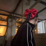 DAIIIBABYYY  -  New Year's festive red satin love hair band ball head rubber band hair rope low ponytail hair accessories headgear