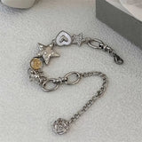 DAIIIBABYYY  -  Aesthetic Heart Star Chain Bracelet All-match Fairy Love y2k Jewelry Daily Niche Design Commuter Accessories For Women Girls