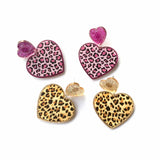 Daiiibabyyy  Y2K Jewelry Pink Leopard Earrings Korean Fashion Punk Cool Egirl Acrylic Dangle Earrings for Women 2000s Accessories Party