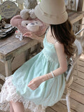DAIIIBABYYY  -  Sweet Fresh Lace Edges Embroidery Suspender Dress Women's Summer Holiday Style Temperament A-line Sling Dresses Female Clothing