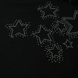 DAIIIBABYYY  -  Star-shaped Rhinestone Slit Crop Top Asymmetric Drawstring Lace-up Strapless Tube Tops for Women y2k Aesthetic Summer Tee