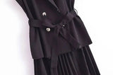 Daiiibabyyy  Corset Dress Women Pleated Vests Long Dresses For Women Sleeveless Office Party Dress Ruched Midi Evening Dresses 82N4