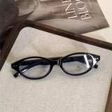 DAIIIBABYYY  -  Retro Oval Glasses Women Girls Y2K Red Green Frame Glass Eyewear Decorative Computer Anti-blue Eyeglasses with Seaside Driving