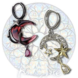 Daiiibabyyy  Y2K Jewelry Water Drop Moon Star Drop Earrings Korean Fashion Vintage Earrings Women Accessories Gothic Red Moon Chain Earrings