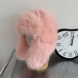 Daiiibabyyy  Faux fur Bomber Hats Outdoor Ski Winter Hat with ear flaps Women Trendy Thick Earmuffs  Ear Protection Warm Hat Pilot Cap