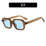 Daiiibabyyy  Fashion Small Round Sunglasses Women Retro Clear Ocean Lens Shades Eyewear Men Rivets Punk Sun Glasses UV400 Eyeglasses