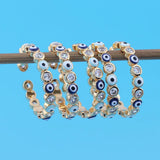 Daiiibabyyy New Bohemia Lucky Turkish Blue Evil Eye Rings Dripping Oil Open Adjustable Finger Rings for Women Jewelry Gift
