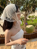 Daiiibabyyy  1Pc French Lace Headband Style Headscarf/headband Outdoor Dating,sweet and Elegant Style,easy To Wear,fashionable Versatile