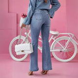 DAIIIBABYYY  -  Summer New European and American Micro-La Jeans Fashion Temperament Commuter Casual Long Jeans