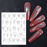 Daiiibabyyy 3D Hollow Butterfly Nail Sticker Holographics Transfe Bronzing Laser Butterfly Moon Start Stickers Nail Decal Decoration Tools